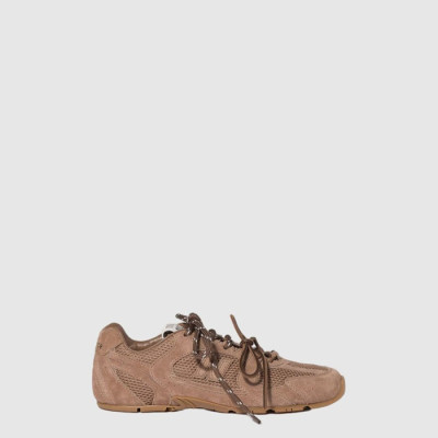 미우미우 x 뉴발란스 여성 530 SL 데코 가죽 스니커즈 - Miumiu x New Balance Womens 530 SL Deco Leather Sneaker - mis14744x