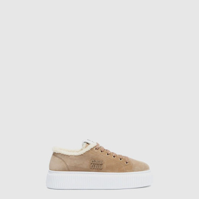 미우미우 여성 시어링 스니커즈 - Miumiu Womens Shearling Sneaker - mis14747x
