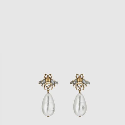 구찌 여성 드롭 진주 꿀벌 이어링 - Gucci Womens Drop Pearl Bee Earrings - acc10644x