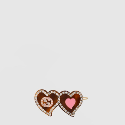 구찌 여성 쌍심 더블 G 헤어핀 - Gucci Womens Double Heart Double G Hairpin - acc10652x