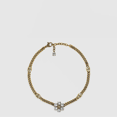 구찌 여성 크리스탈 더블 G 네크리스 - Gucci Womens Crystal Double G Necklace - acc10860x