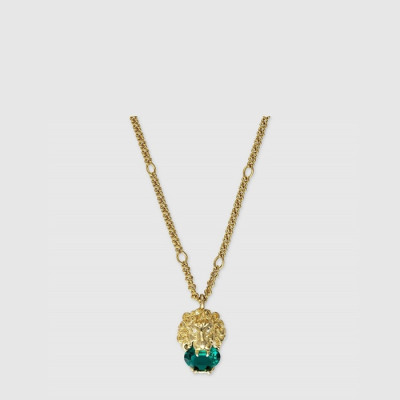 구찌 여성 그린 크리스털 펜던트 네크리스 - Gucci Womens Green Crystal Pendant Necklace - acc10876x