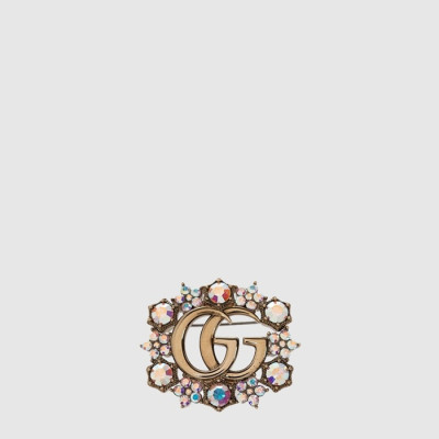 구찌 여성 더블 G 크리스탈 브로치 - Gucci Womens Double G Crystal Brooch - acc10902x