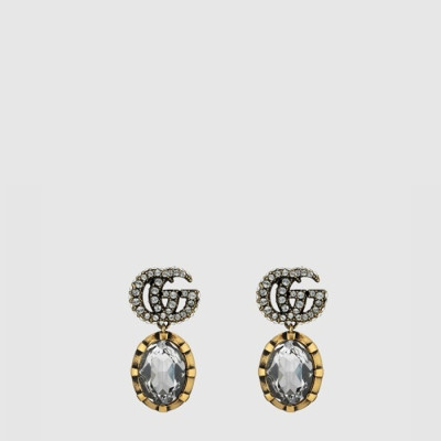 구찌 여성 크리스탈 더블 G 이어링 - Gucci Womens Crystal Double G Earring - acc10945x