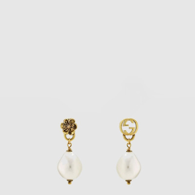 구찌 여성 인터로킹 G 플라워 펄 이어링 - Gucci Womens Interlocking G Flower Pearl Earring - acc10951x