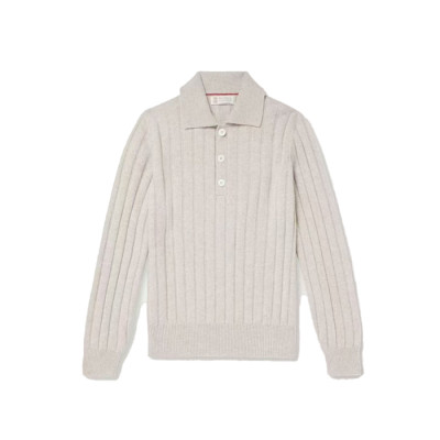 브루넬로쿠치넬리 남성 폴로 스웨터 - Brunello Cucinelli Mens Polo Sweater - brc18090x