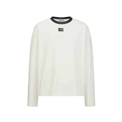 미우미우 남성 라운드 긴팔티 - Miumiu Mens Round Tshirt - mic18127x